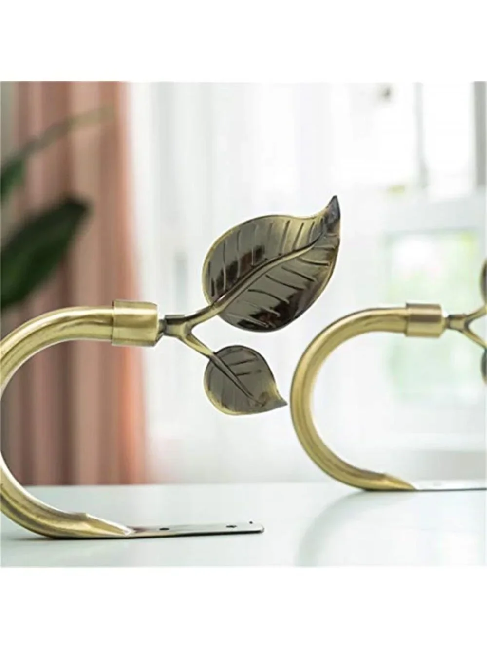 Leaf Shaped Curtain Tieback Holdbacks 2pcs, Handmade Metal Curtain Side Holders